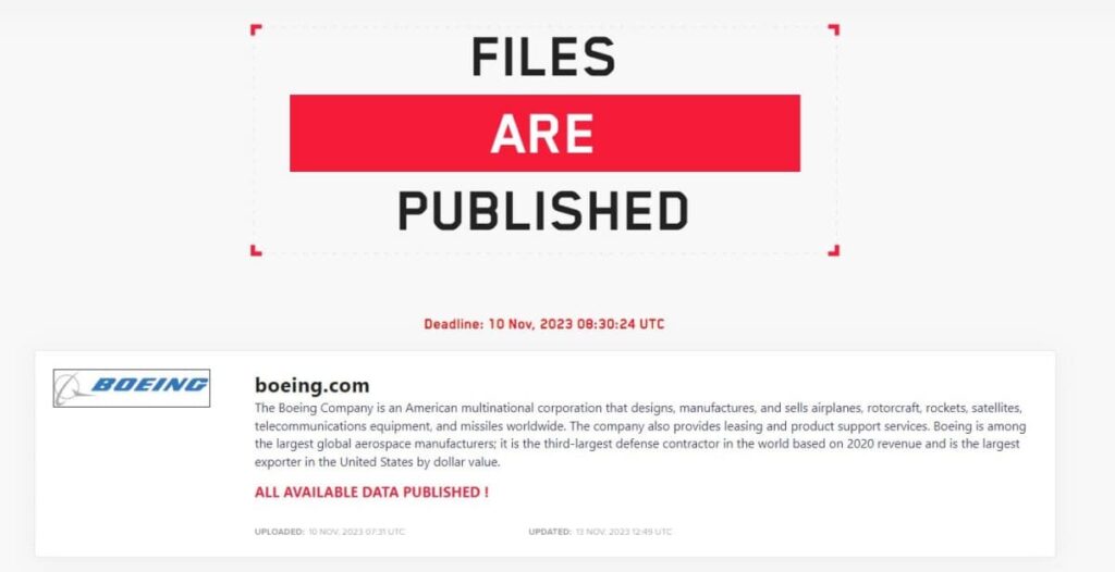 Lockbit Ransomware Leaks Boeing Data Trove